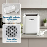 Ice Makers: Devanti Ice Maker Machine Portable 12kg Countertop w/Self Cleaning 1.2L White