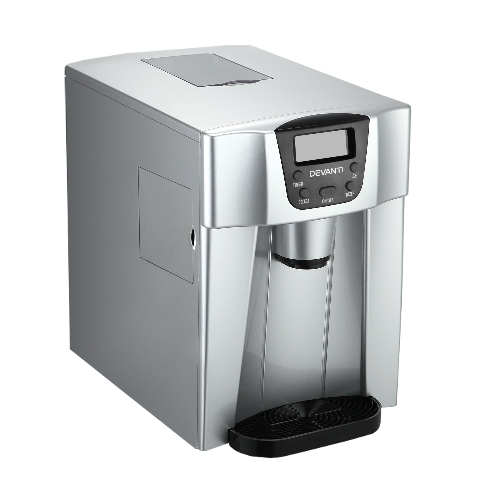Ice Makers: Devanti 2L Portable Ice Cuber Maker & Water Dispenser - Silver
