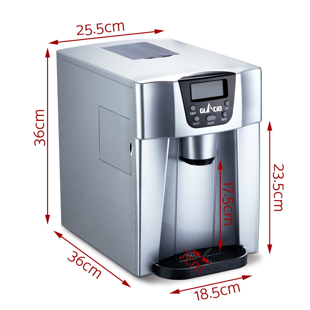 Ice Makers: Devanti 2L Portable Ice Cuber Maker & Water Dispenser - Silver