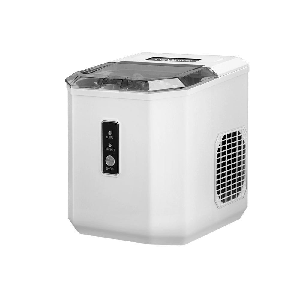 Ice Makers: Devanti 12kg Ice Maker Machine Portable Ice Cube Tray Bar Countertop 2L Black
