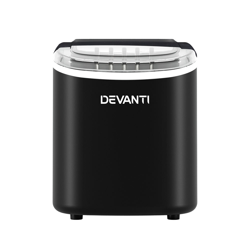 Ice Makers: Devanti Portable Ice Maker Machine Ice Cube Tray 12kg Bar Countertop Black