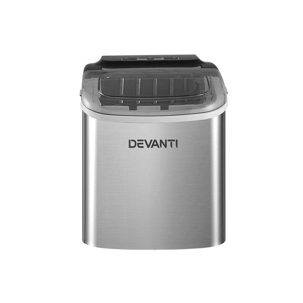 Ice Makers: Devanti 12kg Ice Maker Machine w/Self Cleaning Silver