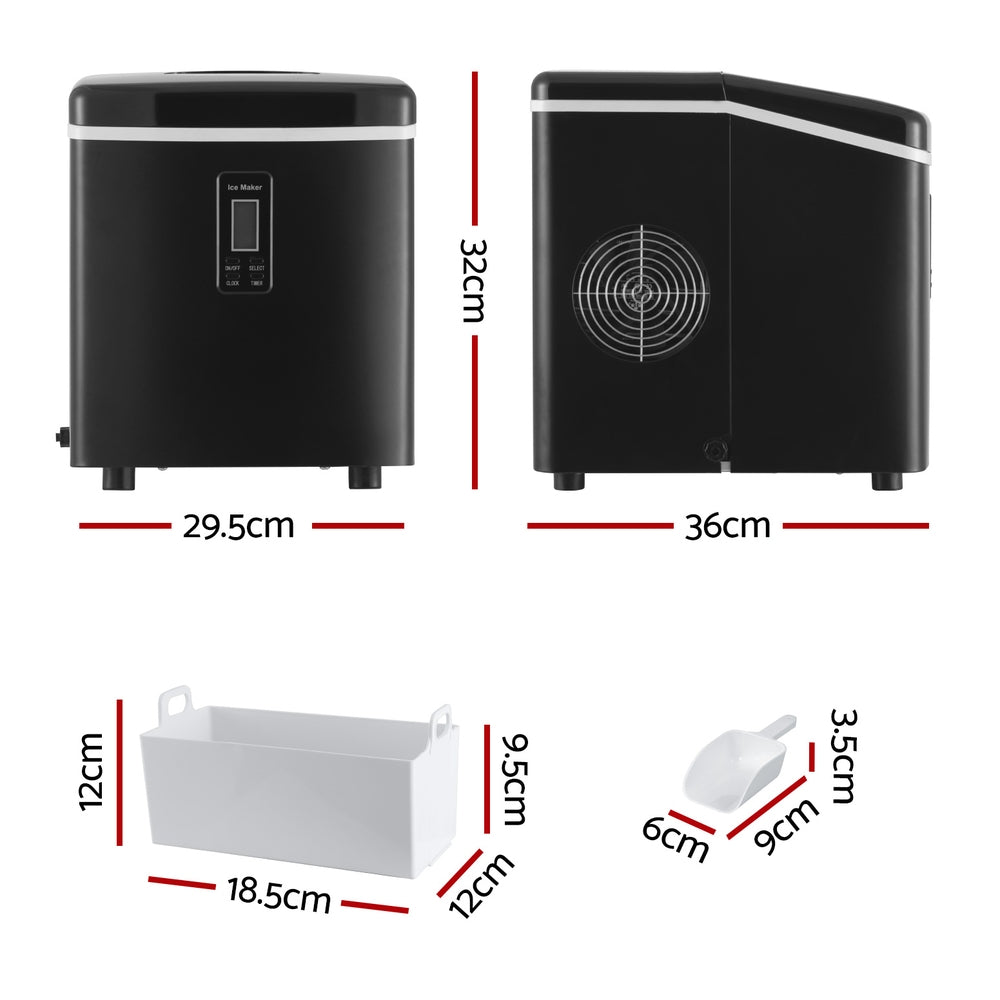 Ice Makers: Devanti 15kg Ice Maker Machine Black