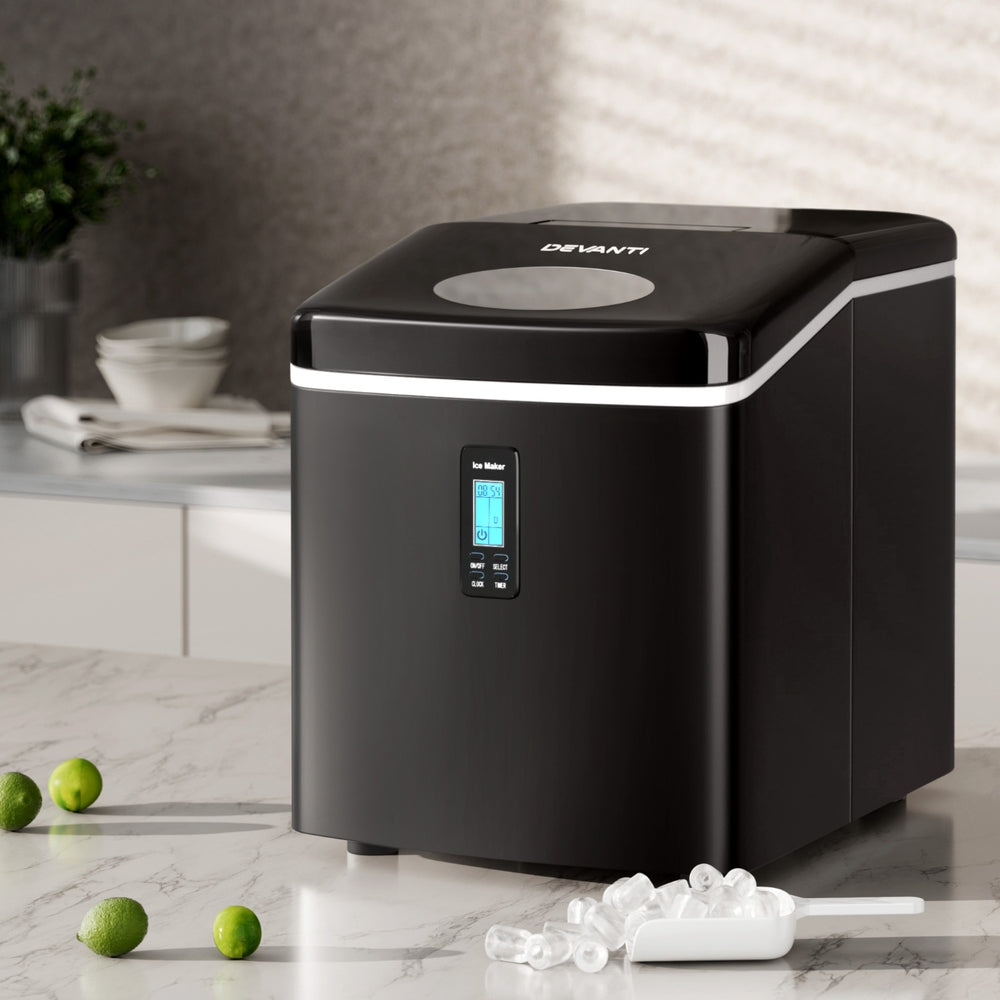 Ice Makers: Devanti 15kg Ice Maker Machine Black