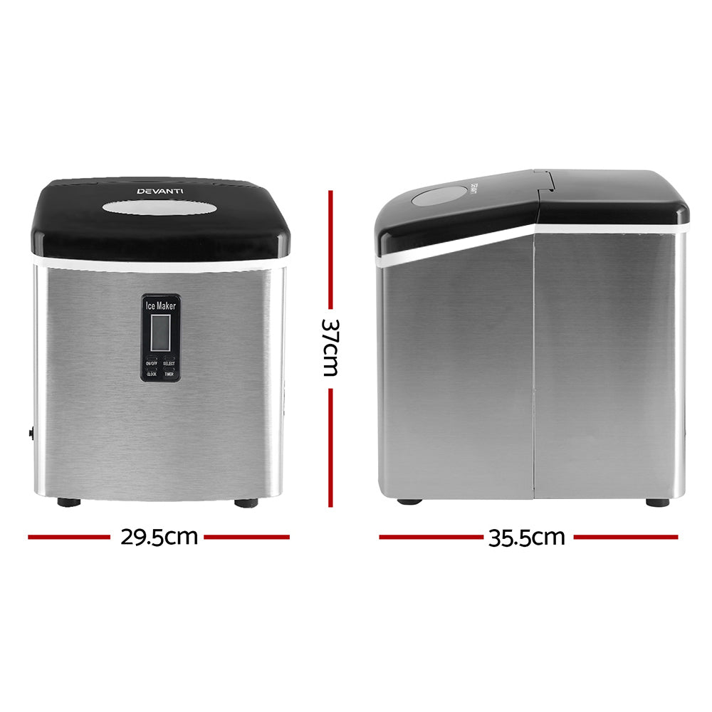 Ice Makers: Devanti 15kg Ice Maker Machine Silver