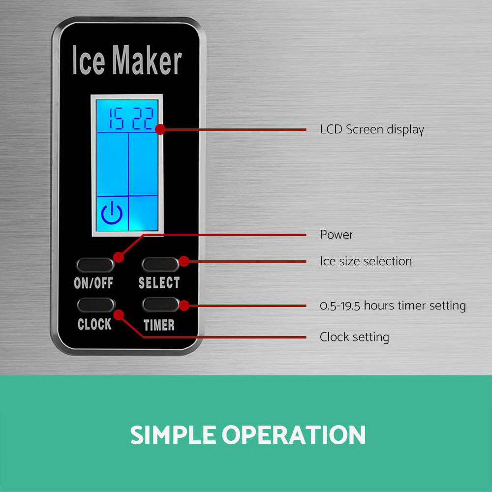 Ice Makers: Devanti 15kg Ice Maker Machine Silver