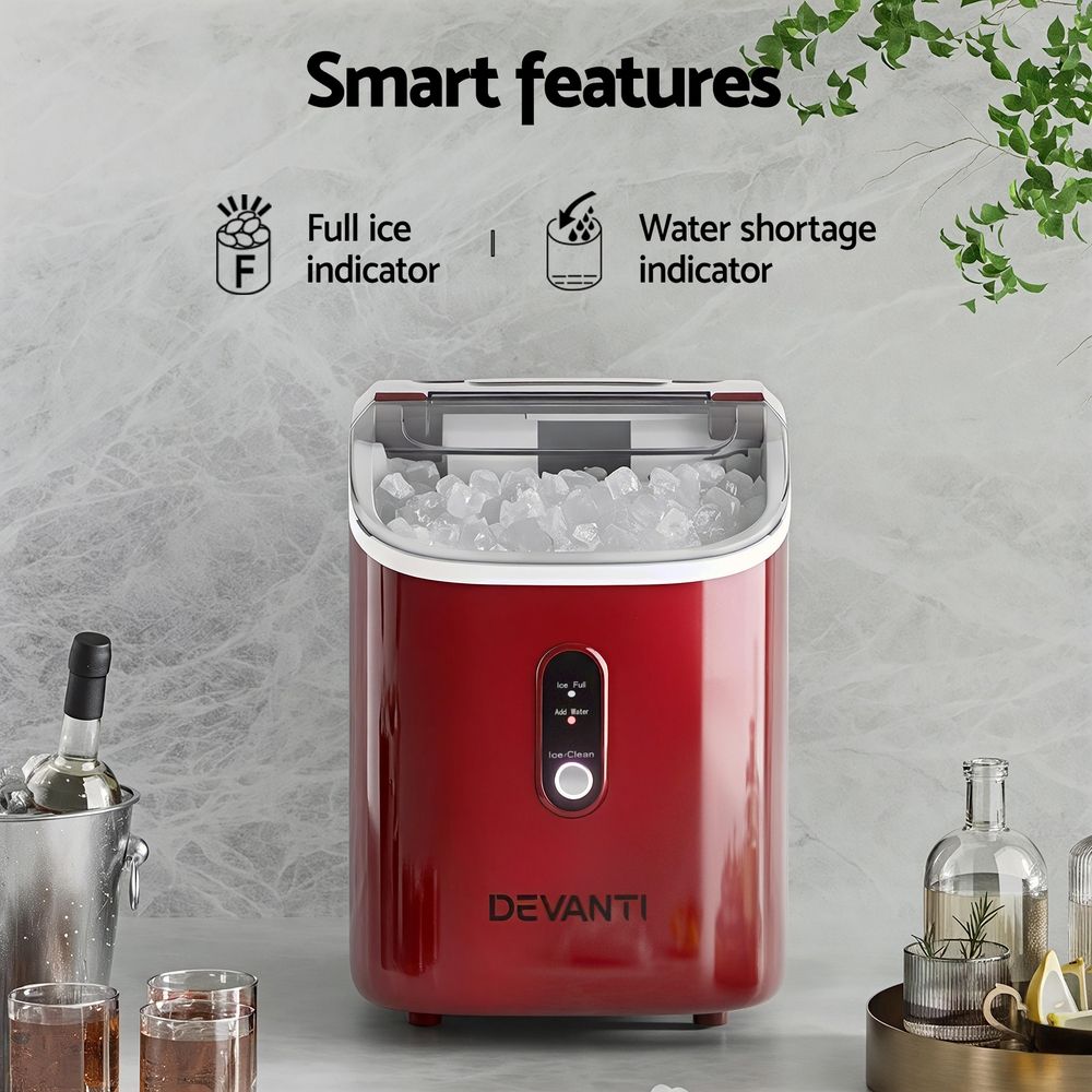Devanti Ice Maker Machine 15kg Nugget Chewable Ice Cube