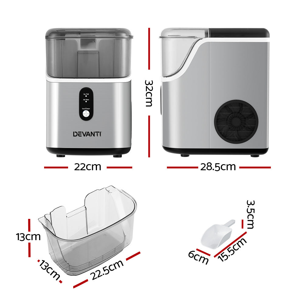 Ice Makers: Devanti Ice Maker Machine 15kg Nugget Ice Cube