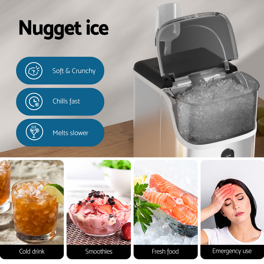 Ice Makers: Devanti Ice Maker Machine 15kg Nugget Ice Cube