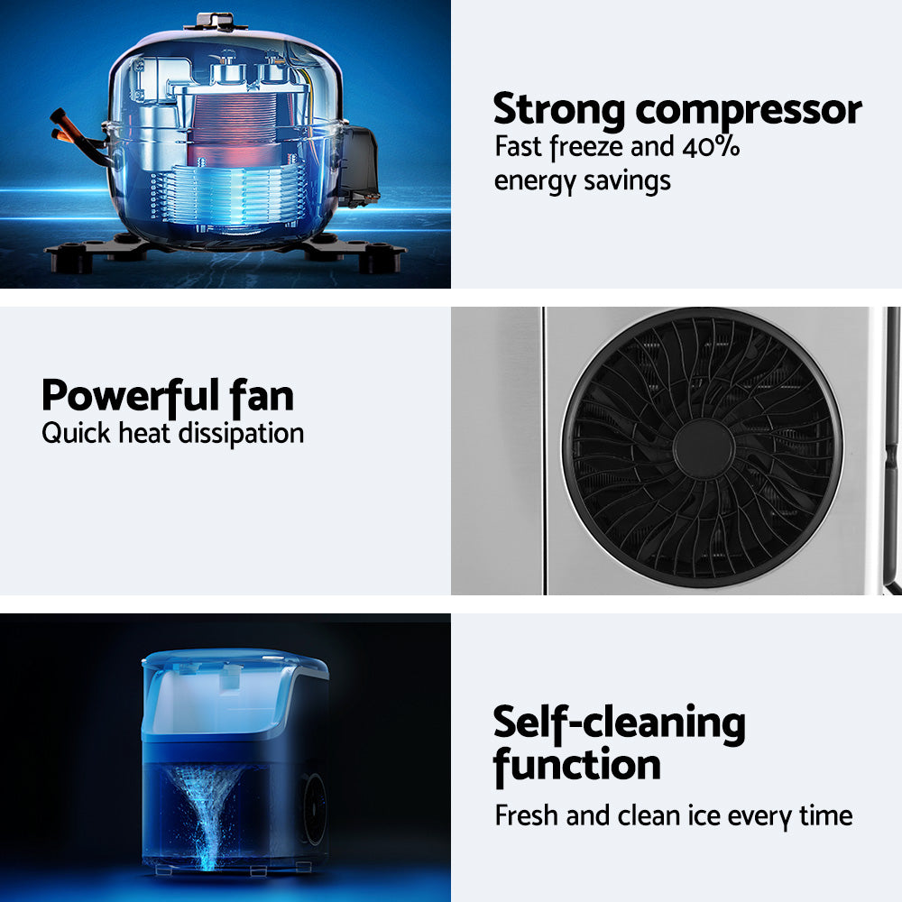 Ice Makers: Devanti Ice Maker Machine 15kg Nugget Ice Cube