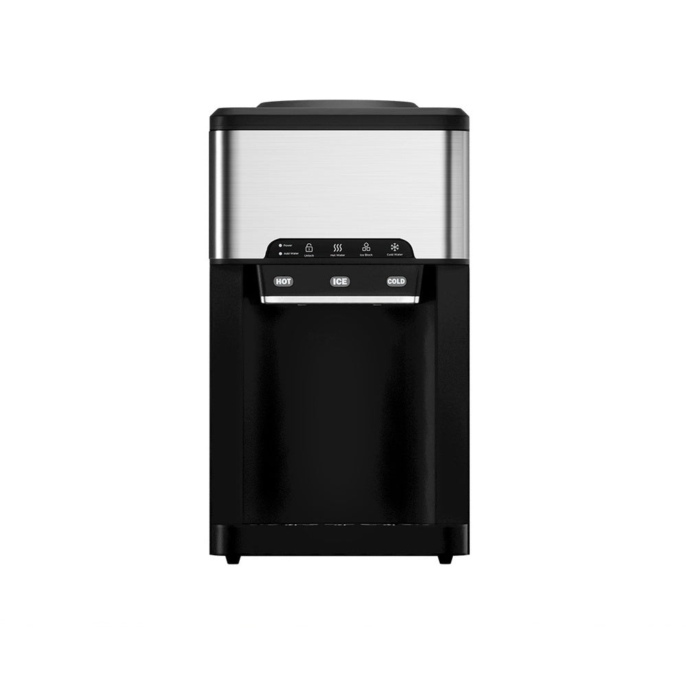 Ice Makers: Devanti 20kg 3 in 1 Ice Maker Machine Cold and Hot Water Dispenser 3L Silver