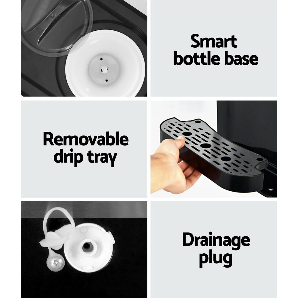 Ice Makers: Devanti 20kg 3 in 1 Ice Maker Machine Cold and Hot Water Dispenser 3L Silver