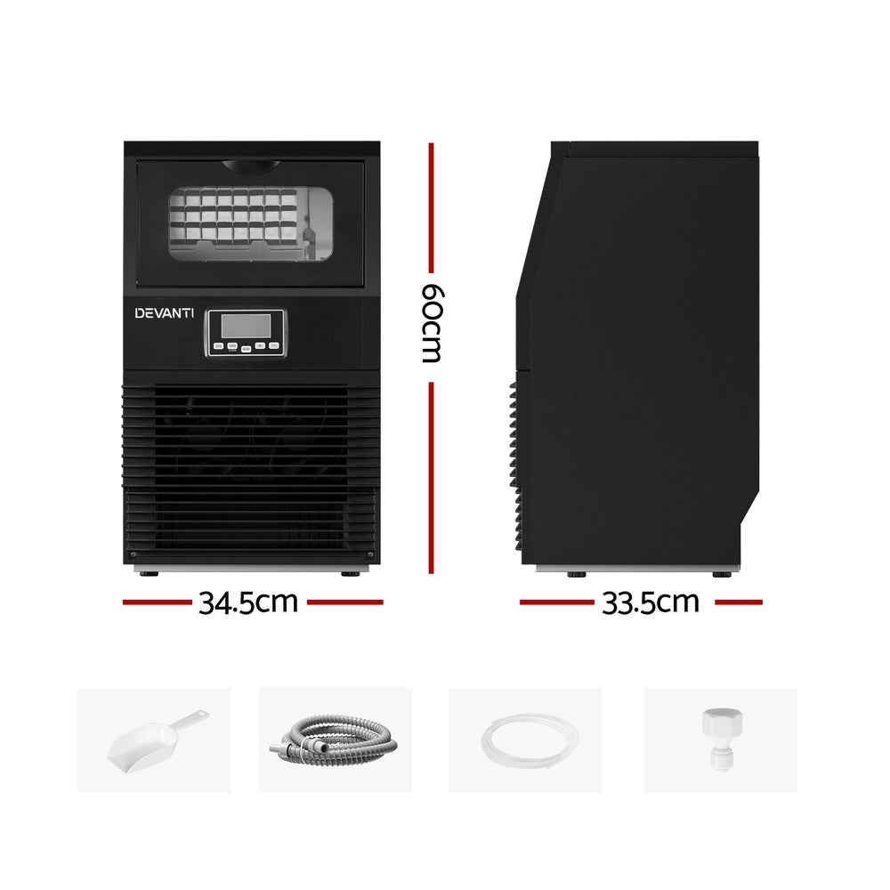 Ice Makers: Devanti Commercial Ice Maker Cube Machine 30kg