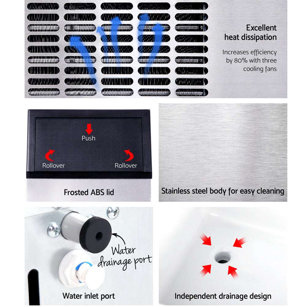 Ice Makers: Devanti 60kg Commercial Ice Maker Machine