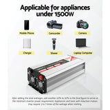 Batteries & Generators: Giantz 1500W Puresine Wave DC-AC Power Inverter