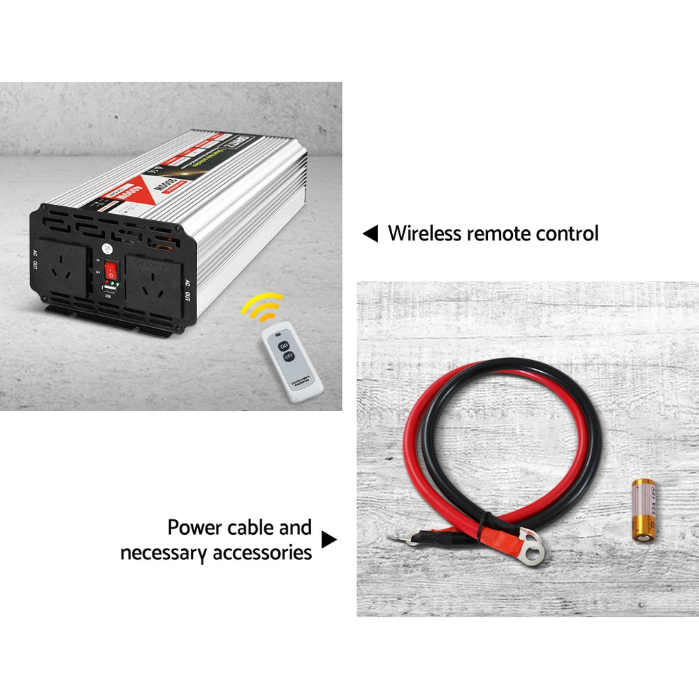 Batteries & Generators: Giantz Power Inverter 2000W or 4000W Pure Sine Wave 12V-240V Camping Boat Caravan