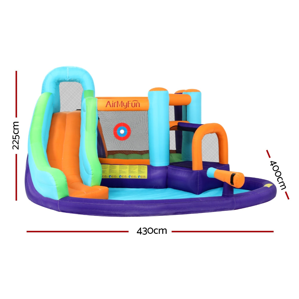 Pool Toys & Inflatables: AirMyFun Inflatable Water Slide Kids Jumping Castle Trampoline Outdoor