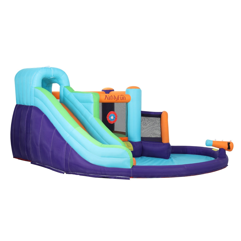 Pool Toys & Inflatables: AirMyFun Inflatable Water Slide Kids Jumping Castle Trampoline Outdoor