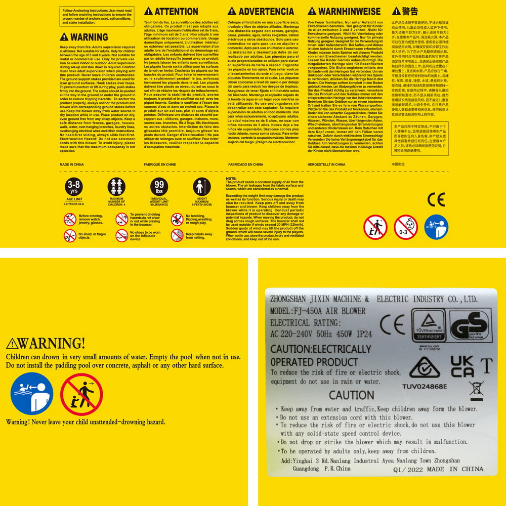 Outdoor Play Equipment: AirMyFun Kids Inflatable Pool Water Slide Park Jumping Castle Bounce 382X381CM