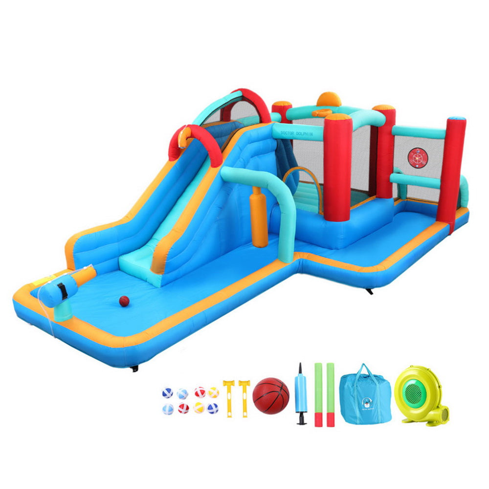 Pool Toys & Inflatables: Kids Inflatable Water Slide Splash Pool Park Jumping Castle Bounce 615X322CM