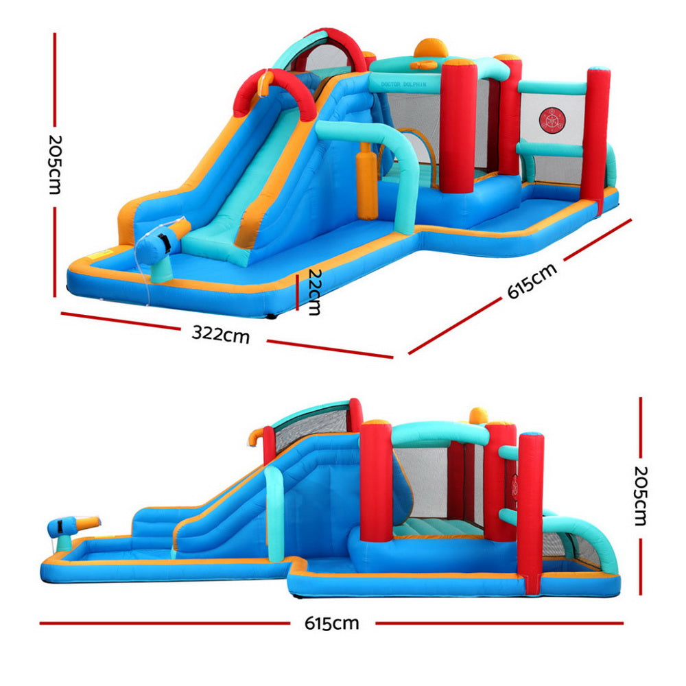 Pool Toys & Inflatables: Kids Inflatable Water Slide Splash Pool Park Jumping Castle Bounce 615X322CM