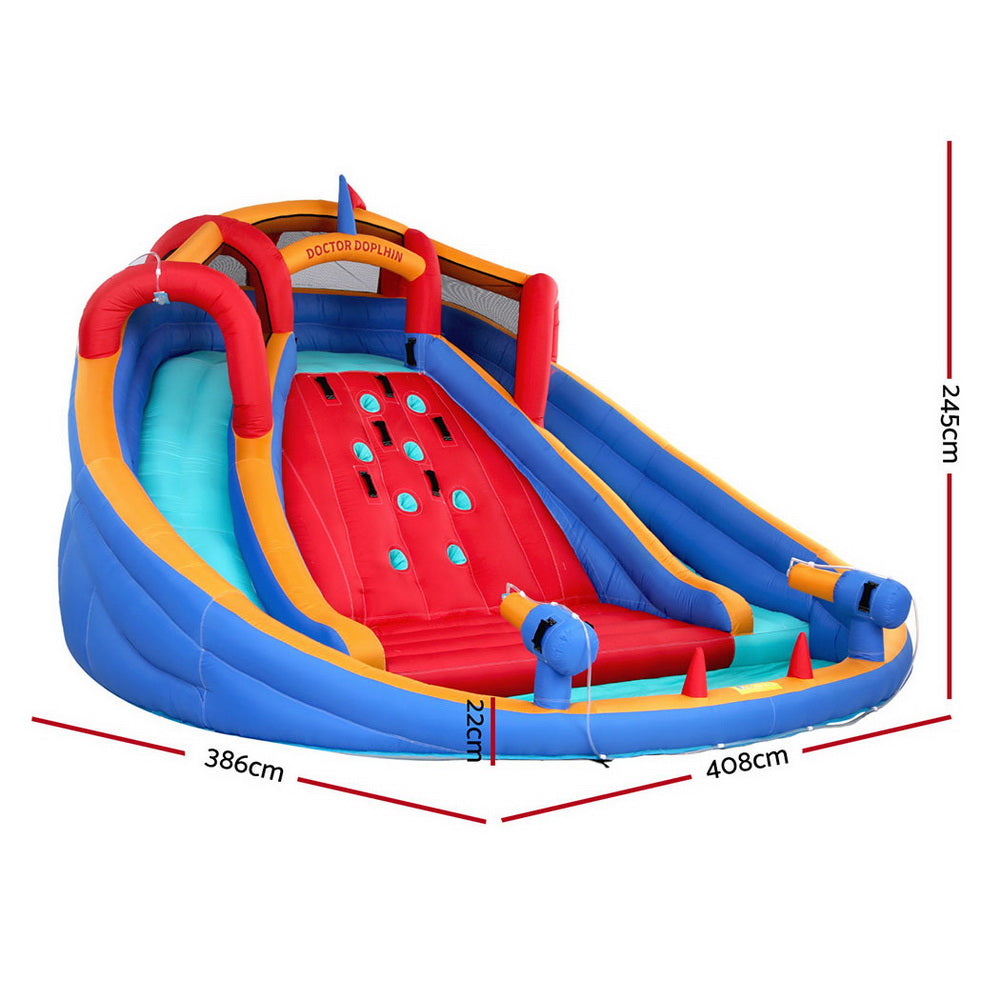 Pool Toys & Inflatables: Kids Inflatable Pool Water Slide Cannon Splash Park Toss Game 408X386CM