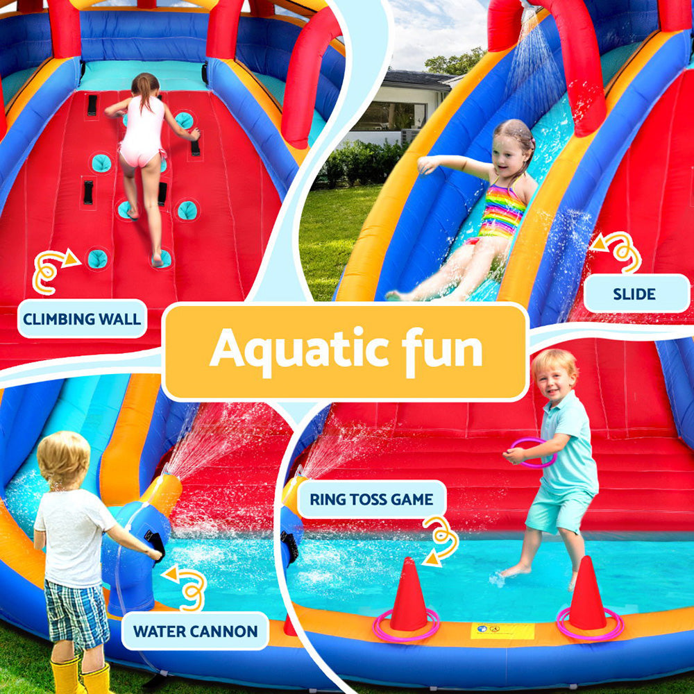 Pool Toys & Inflatables: Kids Inflatable Pool Water Slide Cannon Splash Park Toss Game 408X386CM