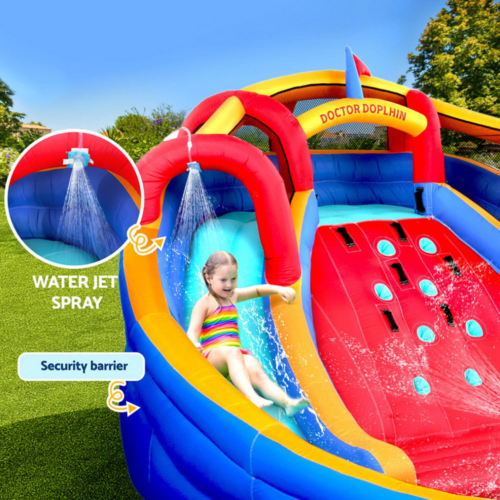 Pool Toys & Inflatables: Kids Inflatable Pool Water Slide Cannon Splash Park Toss Game 408X386CM