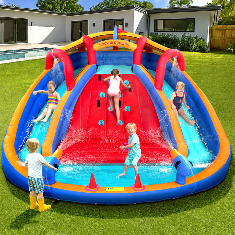 Pool Toys & Inflatables: Kids Inflatable Pool Water Slide Cannon Splash Park Toss Game 408X386CM