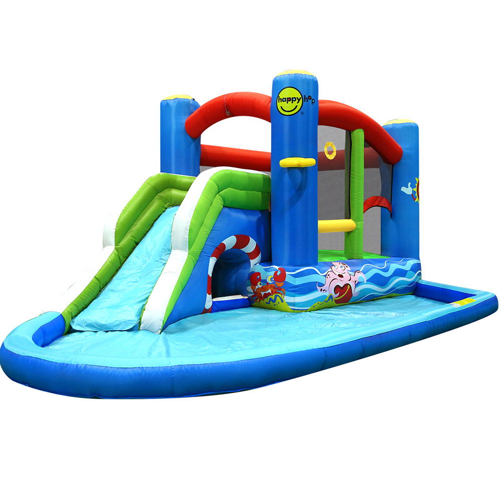 Pool Toys & Inflatables: Happy Hop Inflatable Water Slide Jumping Trampoline Castle Bouncer Toy Splash