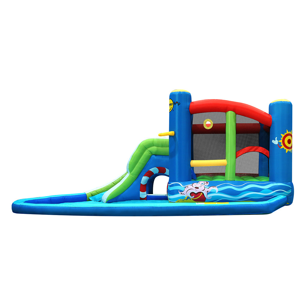 Pool Toys & Inflatables: Happy Hop Inflatable Water Slide Jumping Trampoline Castle Bouncer Toy Splash