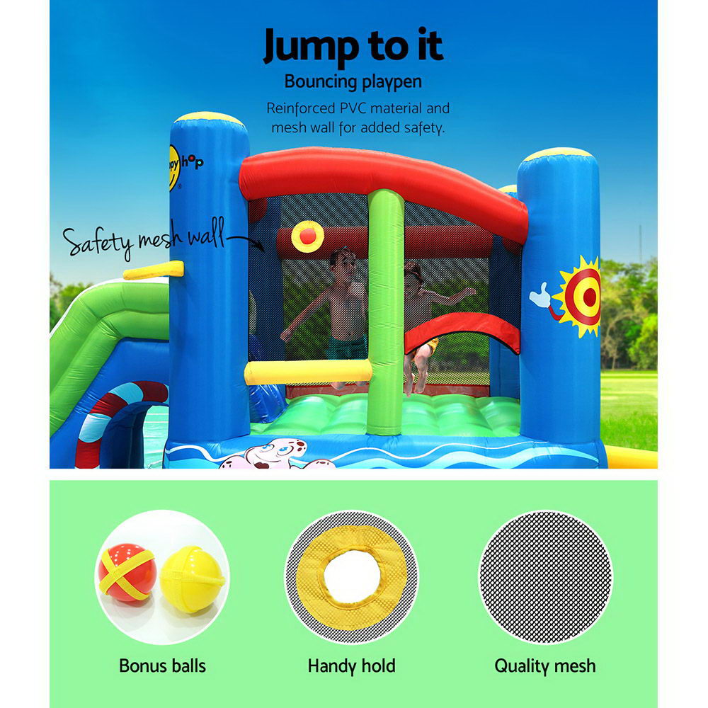 Pool Toys & Inflatables: Happy Hop Inflatable Water Slide Jumping Trampoline Castle Bouncer Toy Splash