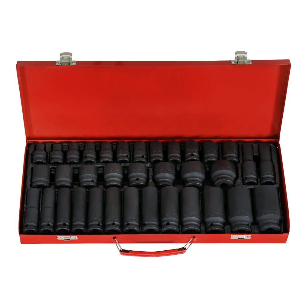 Tool Sockets: Giantz 35pcs 1/2" Drive Impact Socket Set Metric 8-32mm with Case