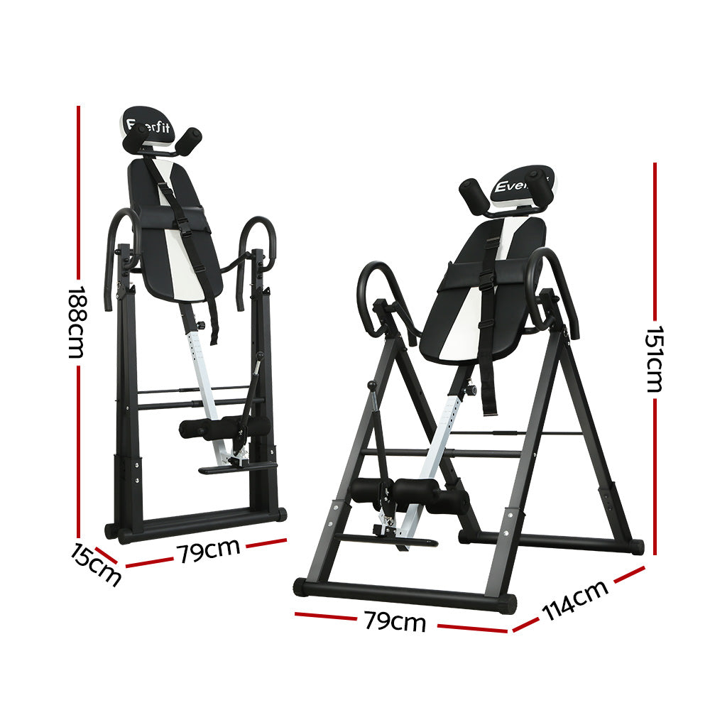 Gym Equipment & Accessories: Everfit Inversion Table Gravity Exercise Inverter Back Stretcher Home Gym Grey