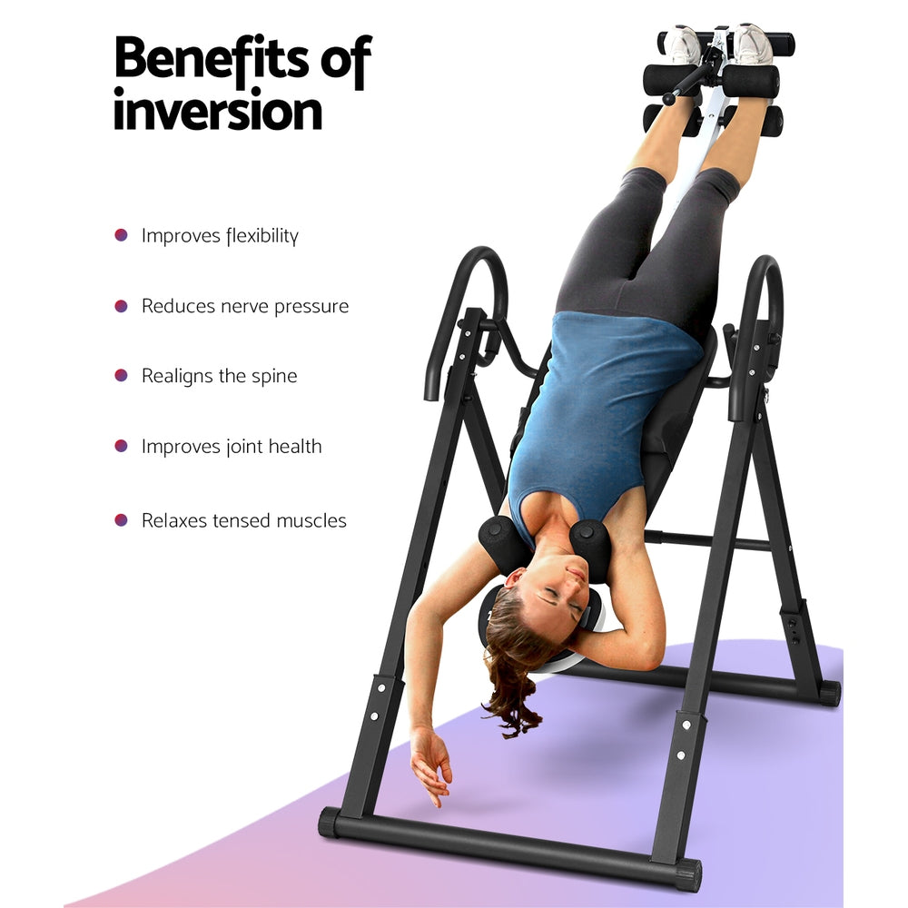 Gym Equipment & Accessories: Everfit Inversion Table Gravity Exercise Inverter Back Stretcher Home Gym Grey