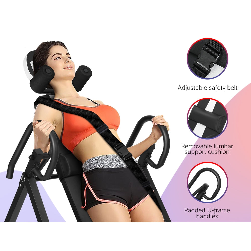 Gym Equipment & Accessories: Everfit Inversion Table Gravity Exercise Inverter Back Stretcher Home Gym Grey