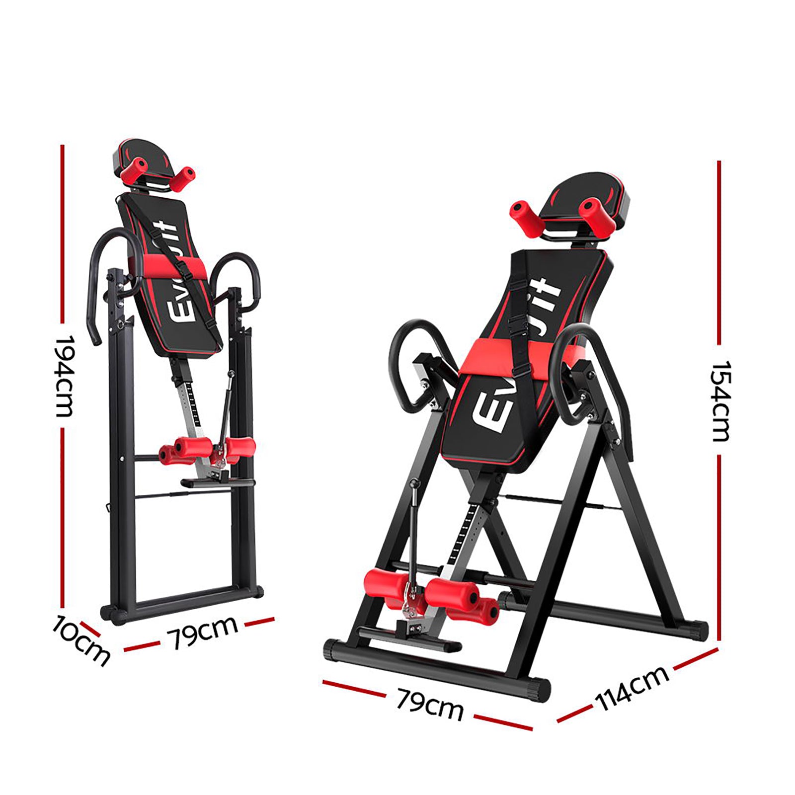 Exercise Benches: Everfit Inversion Table Gravity Exercise Inverter Back Stretcher Home Gym Black