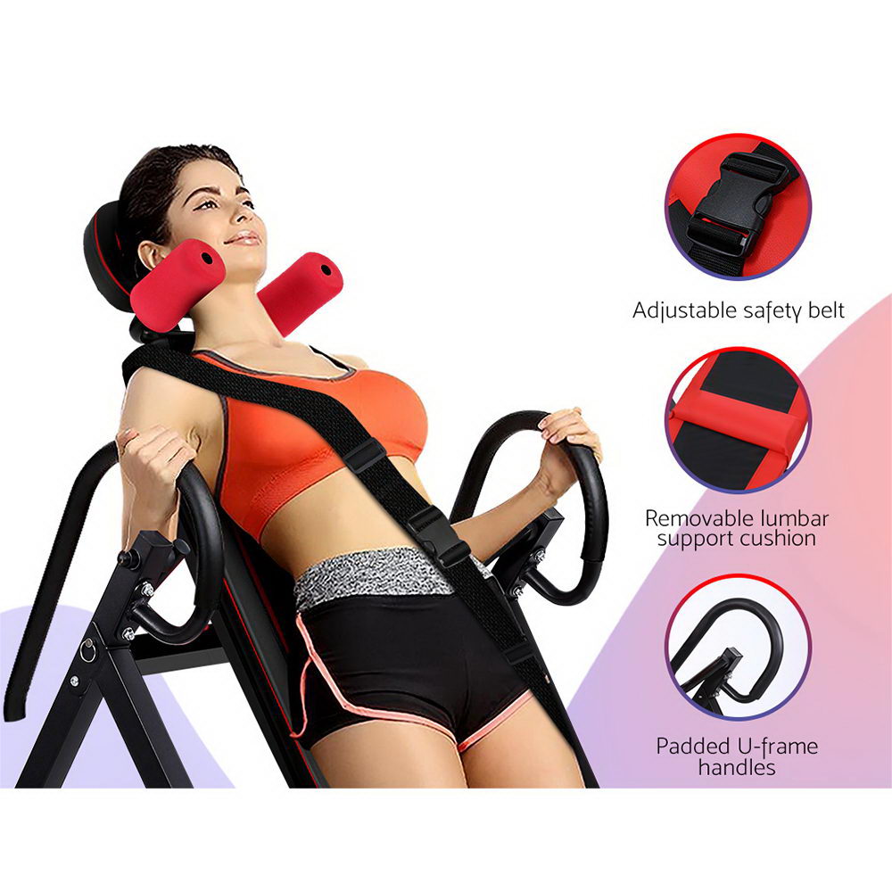 Exercise Benches: Everfit Inversion Table Gravity Exercise Inverter Back Stretcher Home Gym Black