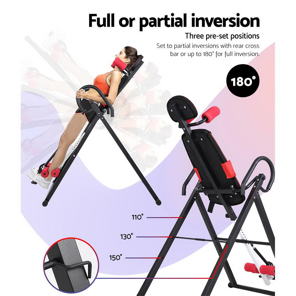 Exercise Benches: Everfit Inversion Table Gravity Exercise Inverter Back Stretcher Home Gym Black