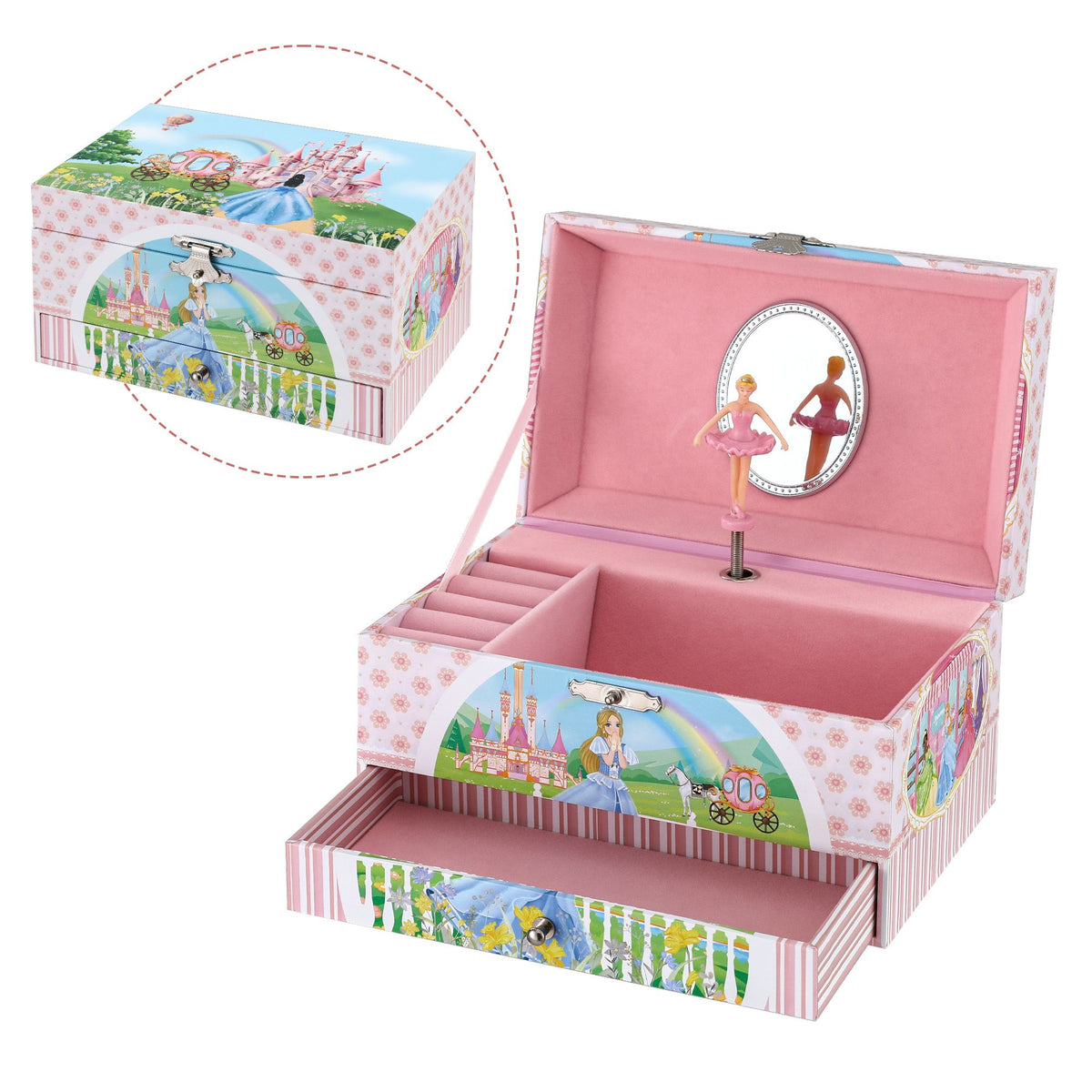 Keezi Kids Jewellery Box Organiser for Girls Kids Music