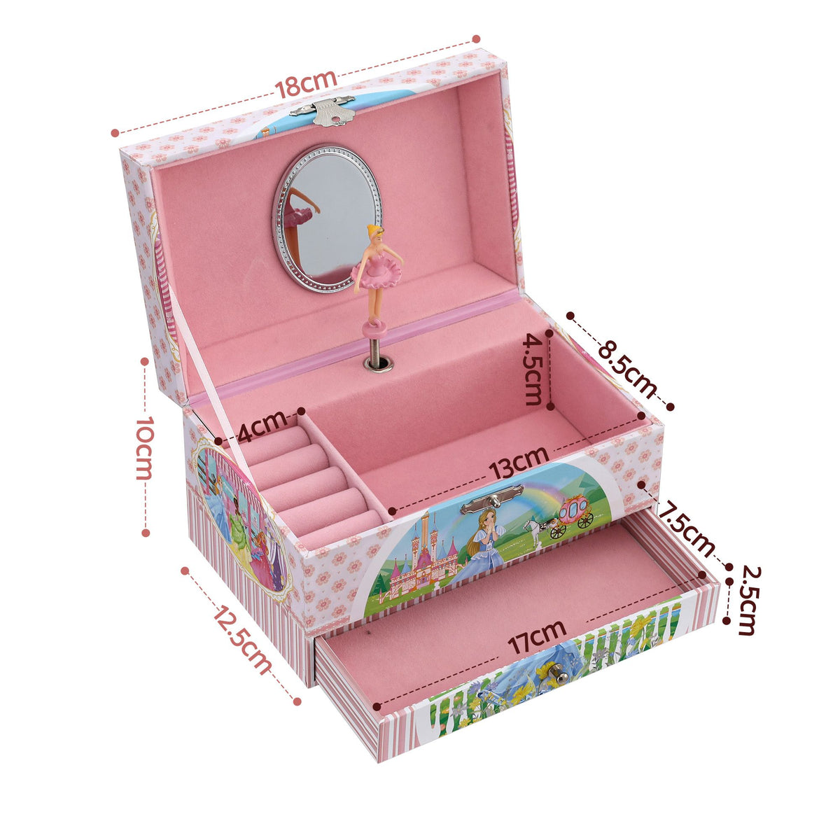 Keezi Kids Jewellery Box Organiser for Girls Kids Music