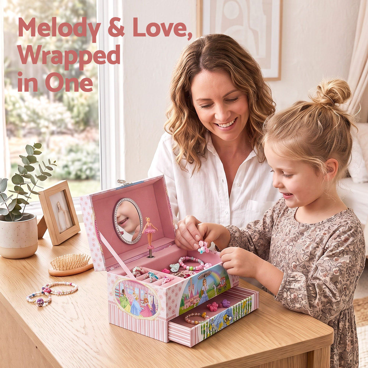 Keezi Kids Jewellery Box Organiser for Girls Kids Music