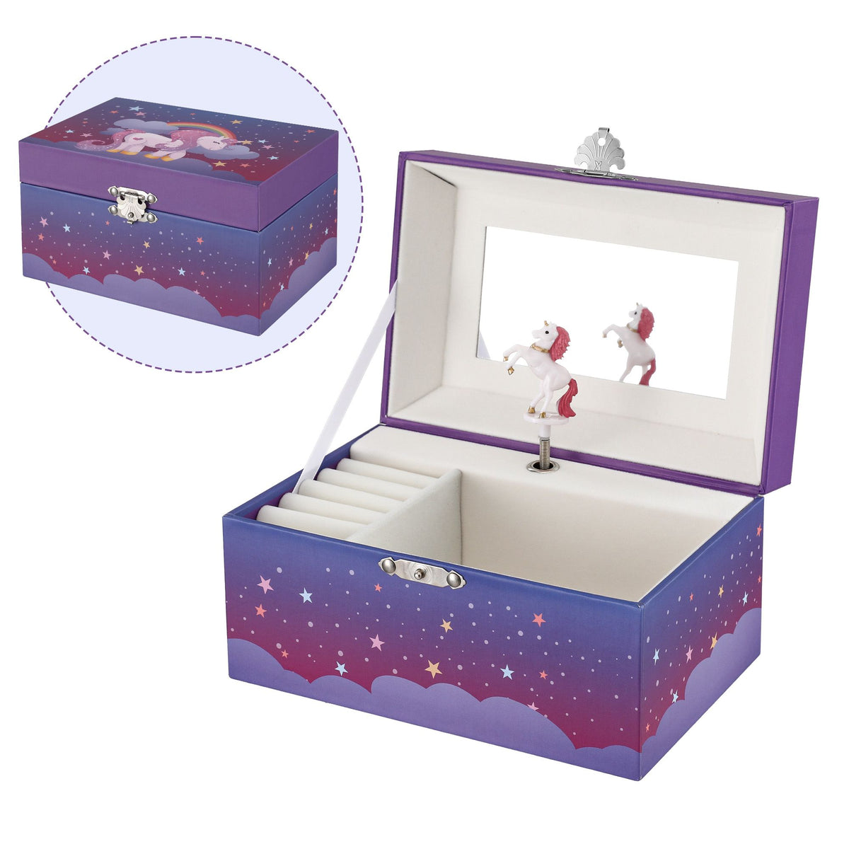 Keezi Kids Jewellery Box Organiser for Girls Kids Music, Purple