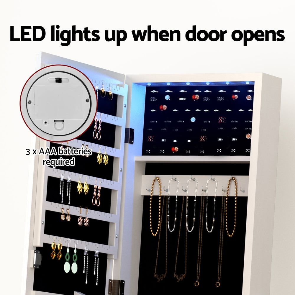 Storage Cabinets & Lockers: Artiss Jewellery Cabinet Mirror Free Standing
