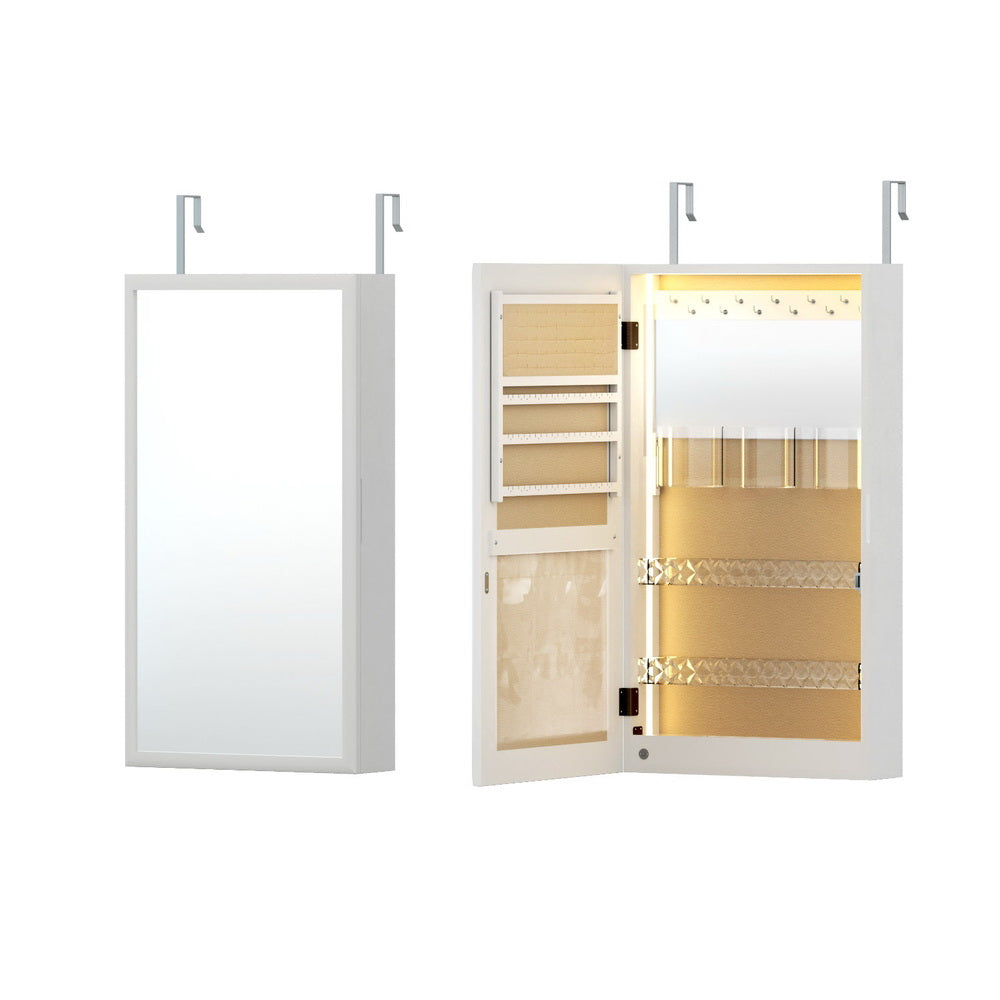 Storage Cabinets: Artiss Jewellery Cabinet Mirror Door Wall Mount