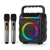 Bluetooth Speakers: Alpha Portable Karaoke Machine with 2 Wireless Microphones Bluetooth 5.3