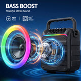 Bluetooth Speakers: Alpha Portable Karaoke Machine with 2 Wireless Microphones Bluetooth 5.3