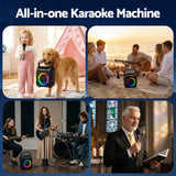Bluetooth Speakers: Alpha Portable Karaoke Machine with 2 Wireless Microphones Bluetooth 5.3