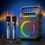 Bluetooth Speakers: Alpha Portable Karaoke Machine with 2 Wireless Microphones Bluetooth 5.3