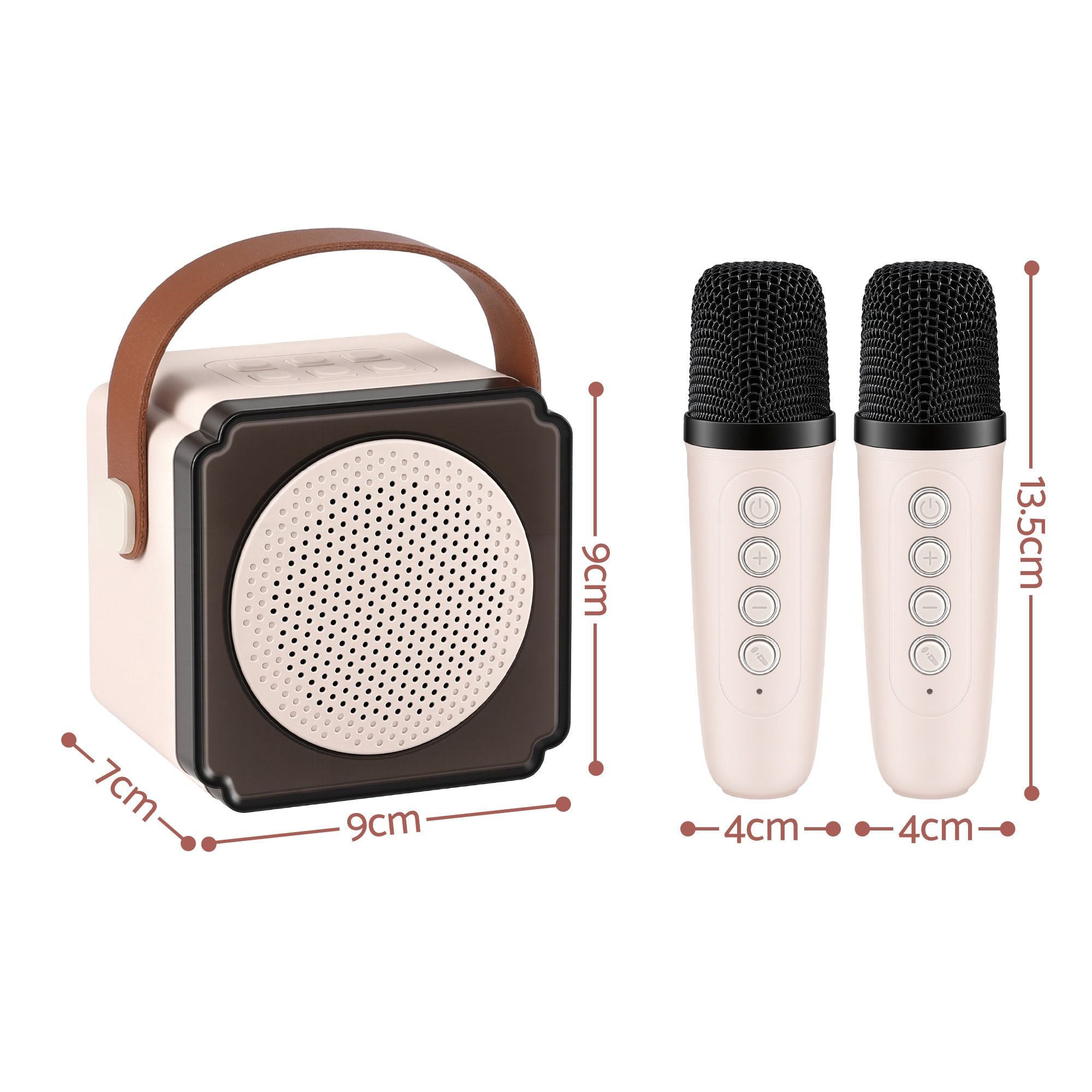 Alpha Mini Portable Karaoke Machine for Adults Kids with 2 Wireless Microphones